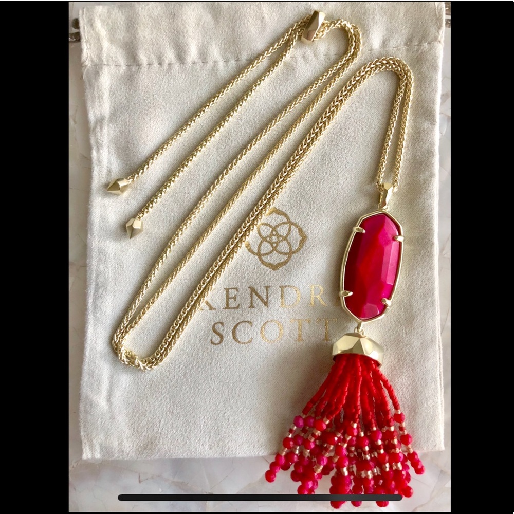 New Kendra Scott Eva Necklace Red Mother of Pearl